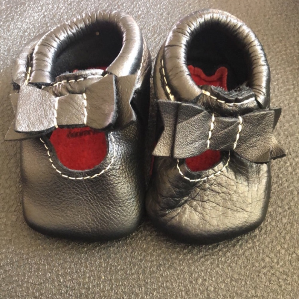 Red bottoms ballet flat bow mocc